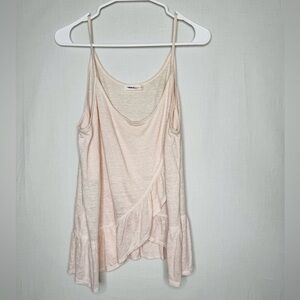 ALC Womens Light Pink Tank Top Sz Medium Faux Wrap Ruffle Hem Heatwave Summer
